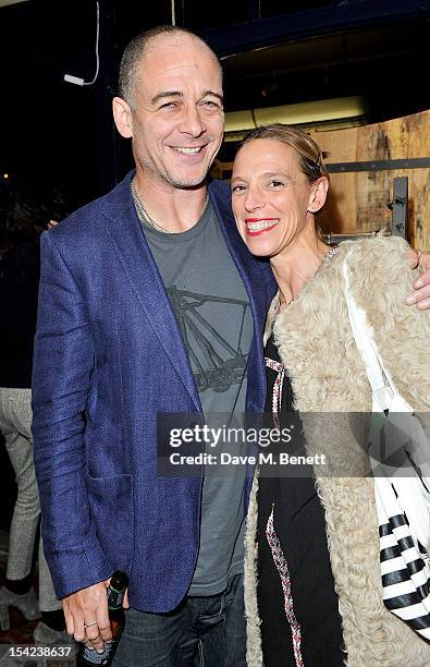 Dinos Chapman and Tiphaine de Lussy attend the launch of Club Monaco's "Made In The USA" Capsule Collection at Anthem on October 16, 2012 in London,...