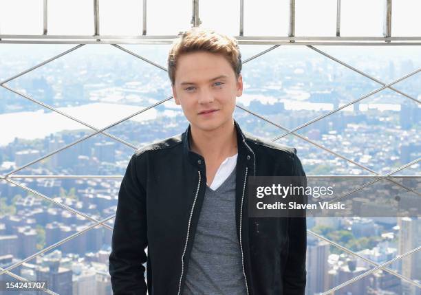 Singer Conor Maynard visits The Empire State Building on October 16, 2012 in New York City.