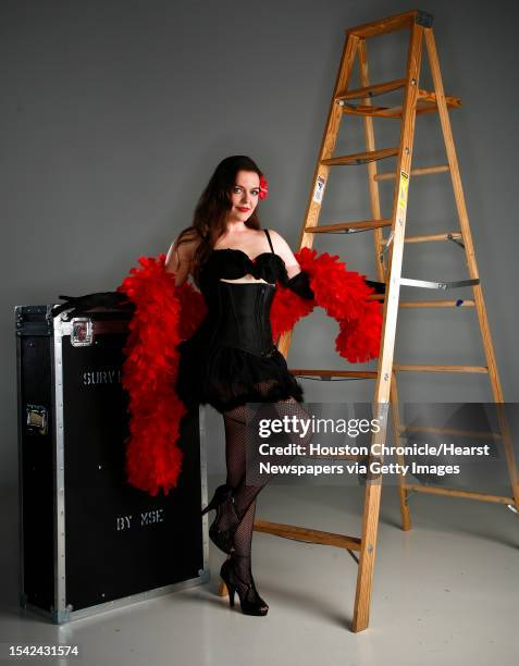 Rebecca Hadley poses for a portrait in the Houston Chronicle Studio Tuesday, April 6 in Houston. Hadley works with her husband in his graphic design...