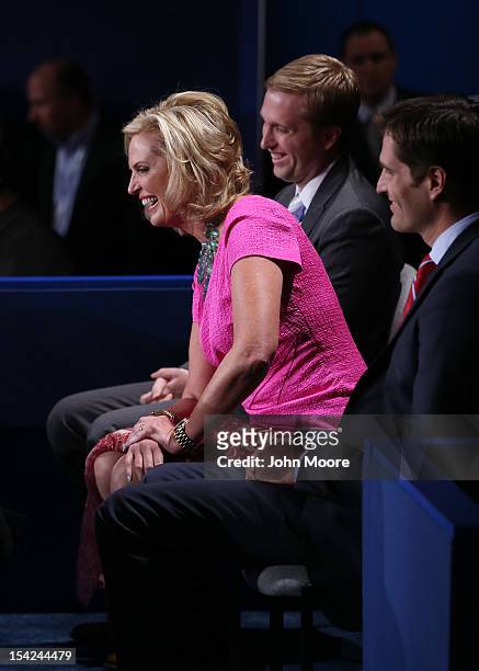 Ann Romney , wife of Republican presidential candidate Mitt Romney, and her sons Ben Romney and Josh Romney sit in their seats prior to the start of...