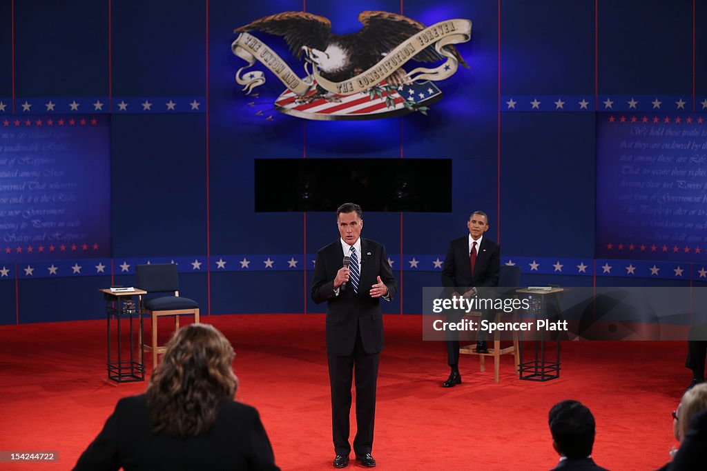 Barack Obama And Mitt Romney Participate In Second Presidential Debate