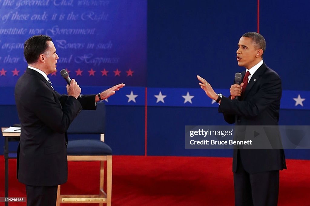 Barack Obama And Mitt Romney Participate In Second Presidential Debate