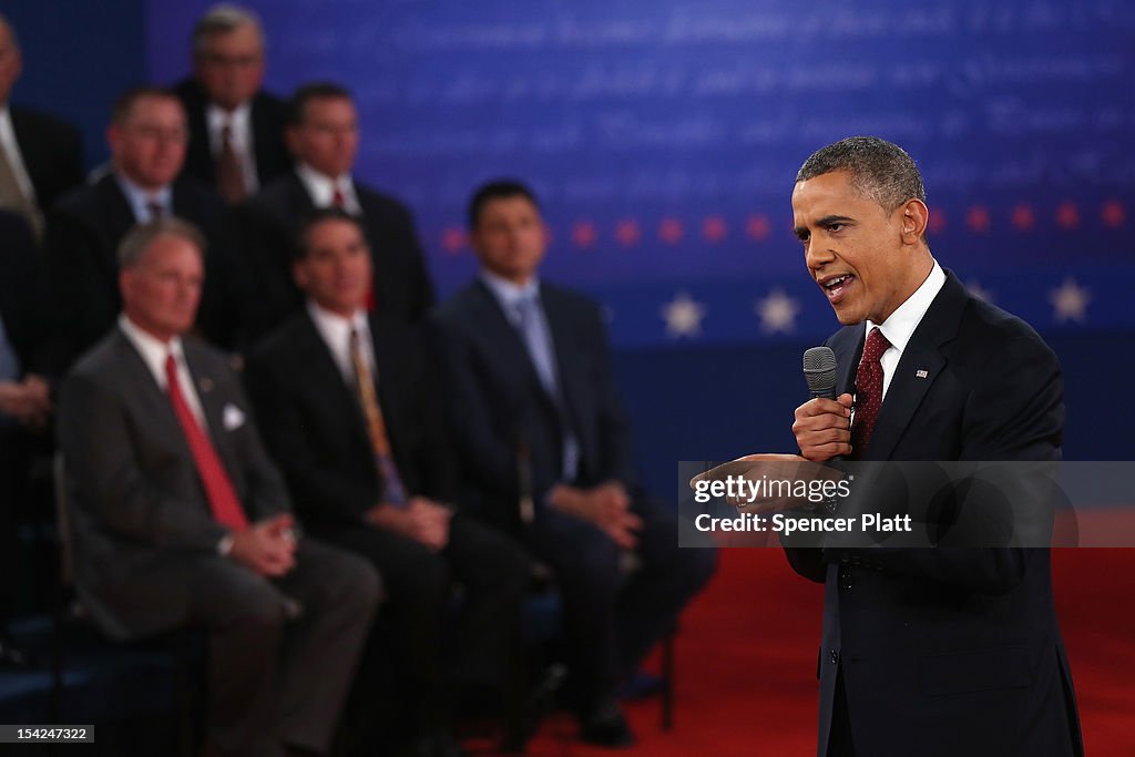 Barack Obama And Mitt Romney Participate In Second Presidential Debate