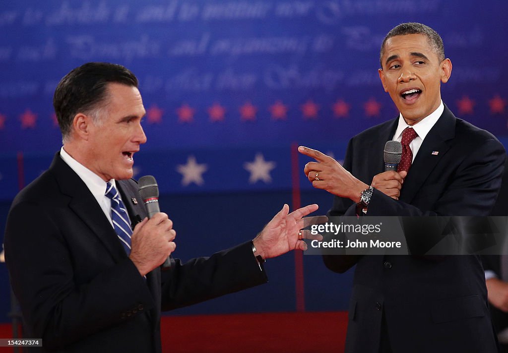 Barack Obama And Mitt Romney Participate In Second Presidential Debate