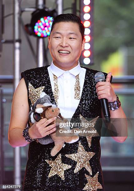 Psy Rapper Parents Psy Performs Live On Sunrise Photos and Premium High Res Pictures ...