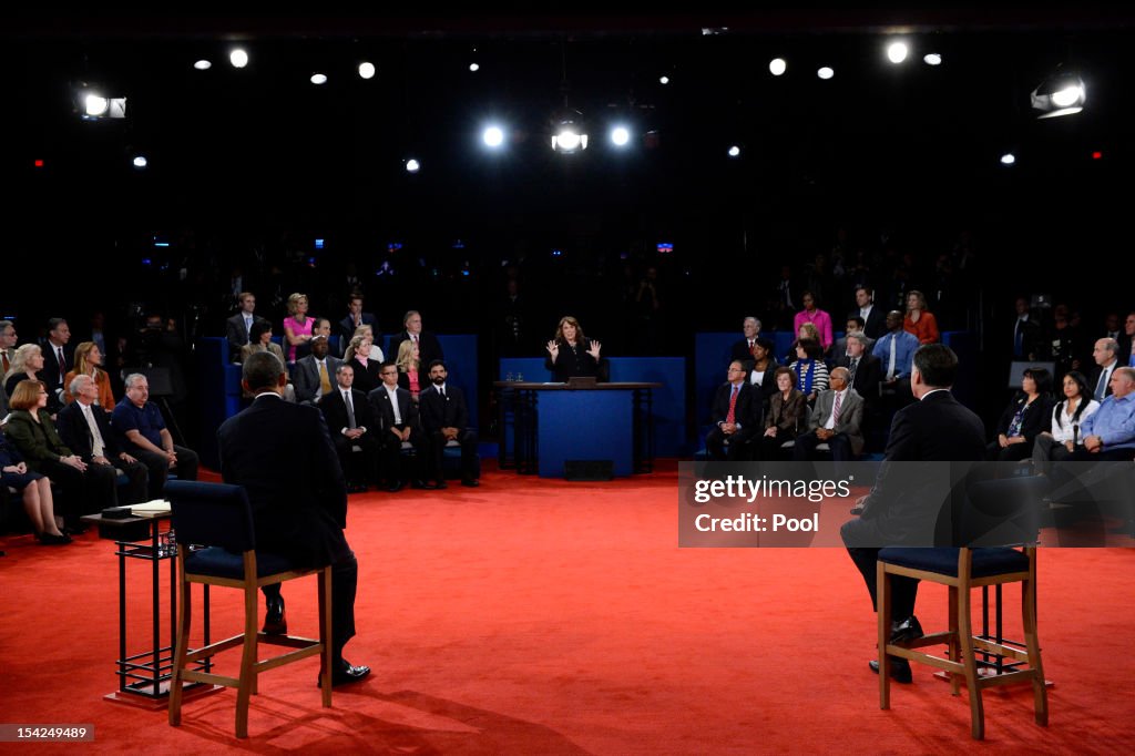 Barack Obama And Mitt Romney Participate In Second Presidential Debate