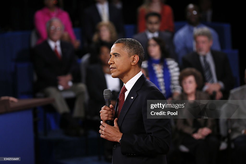 Barack Obama And Mitt Romney Participate In Second Presidential Debate