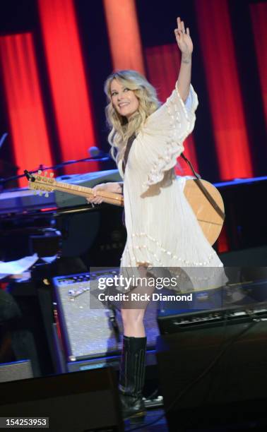 Singer/Songwriter Elizabeth Cook performs at Darius Rucker's induction into The Grand Ole Opry on October 16, 2012 in Nashville, Tennessee.