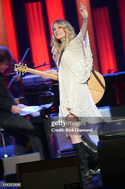 Singer/Songwriter Elizabeth Cook performs at Darius Rucker's induction into The Grand Ole Opry on October 16, 2012 in Nashville, Tennessee.