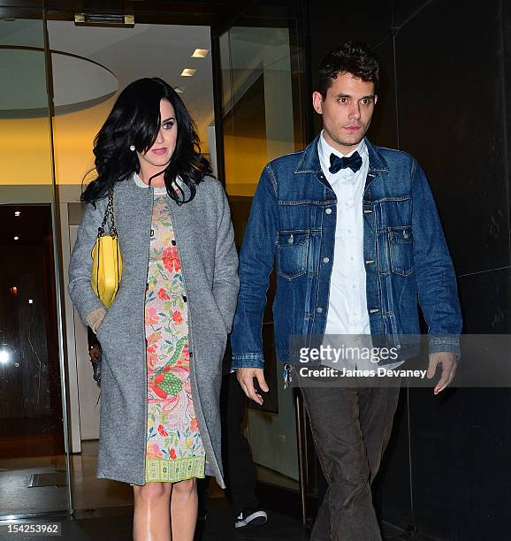 Katy Perry and John Mayer seen on the streets of Manhattan on October 16, 2012 in New York City.