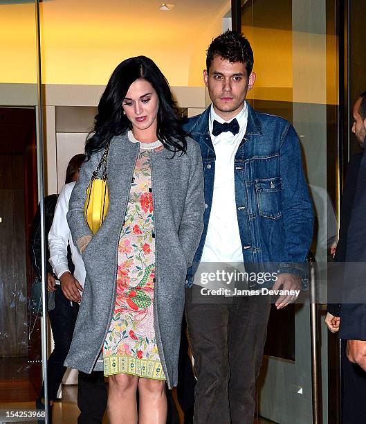 Katy Perry and John Mayer seen on the streets of Manhattan on October 16, 2012 in New York City.