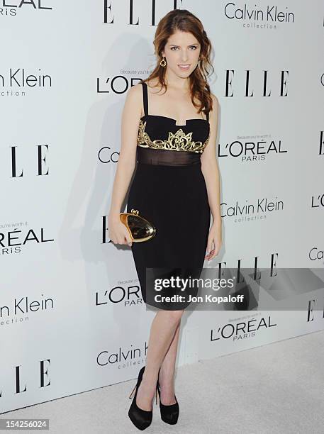 Actress Anna Kendrick arrives at the 19th Annual ELLE Women In Hollywood Celebration at the Four Seasons Hotel Los Angeles at Beverly Hills on...