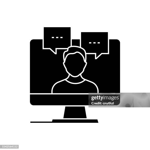 webinar icon solid style. vector icon design element for web page, mobile app, ui, ux design - filling stock illustrations