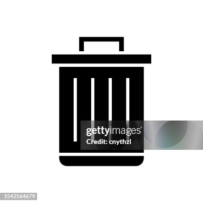 Trash Bin Icon Solid Style. Vector Icon Design Element for Web Page, Mobile App, UI, UX Design Trash Bin Icon Solid Style. Vector Icon Design Element for Web Page, Mobile App, UI, UX Design