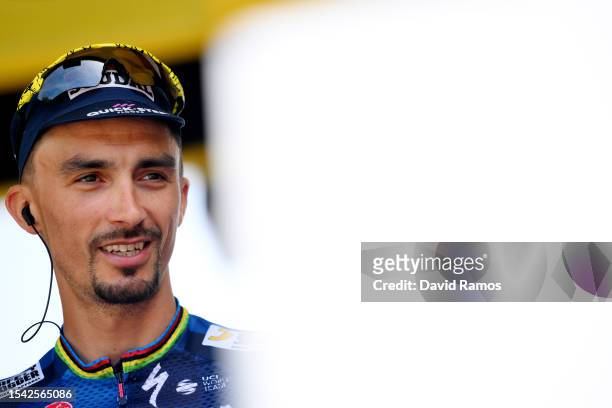 Julian Alaphilippe of France and Team Soudal - Quick Step prior to the stage thirteen of the 110th Tour de France 2023 a 137.8km stage from...