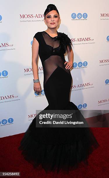 Actress Kate Kelton attends the "All Aboard...LA's Fashion Platform" fashion show hosted by Melissa Rivers at Union Station on October 16, 2012 in...