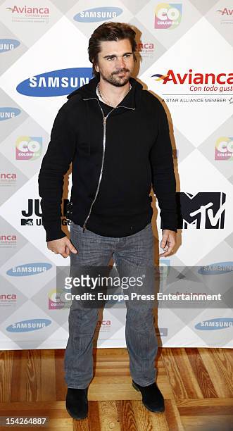 Singer Juanes attends a photocall to present the 'MTV Unplugged' Tour on October 16, 2012 in Madrid, Spain.