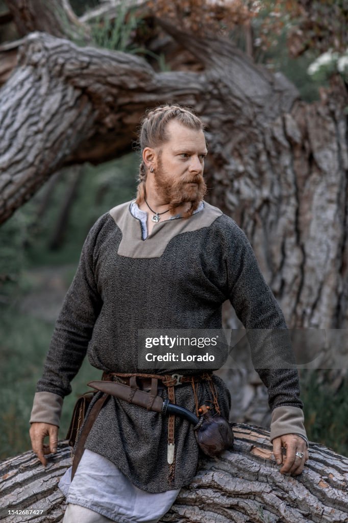 Viking warrior in a forest
