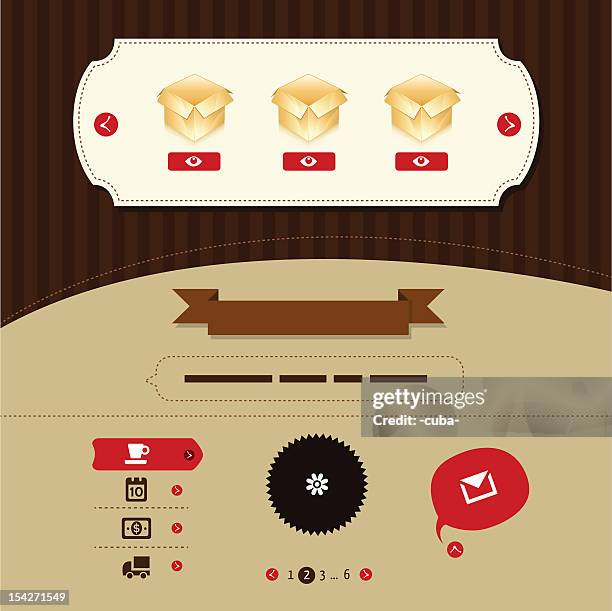 vector composition of website elements - chocolates box stock illustrations