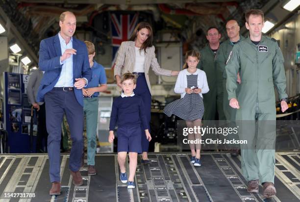 Prince William, Prince of Wales and Catherine, Princess of Wales with Prince George of Wales, Princess Charlotte of Wales and Prince Louis of Wales...