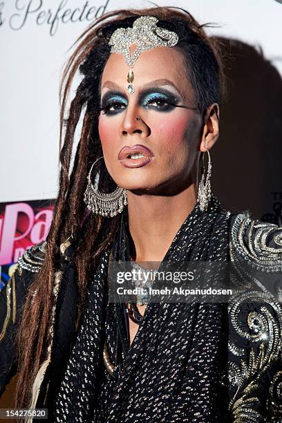 Drag queen Raja attends the premiere of Logo TV's 'RuPaul's Drag Race All Stars' at The Abbey on October 16, 2012 in West Hollywood, California.