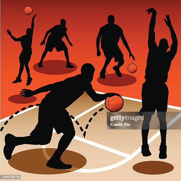 basketball player - amerikanischer universitäts basketball stock-grafiken, -clipart, -cartoons und -symbole