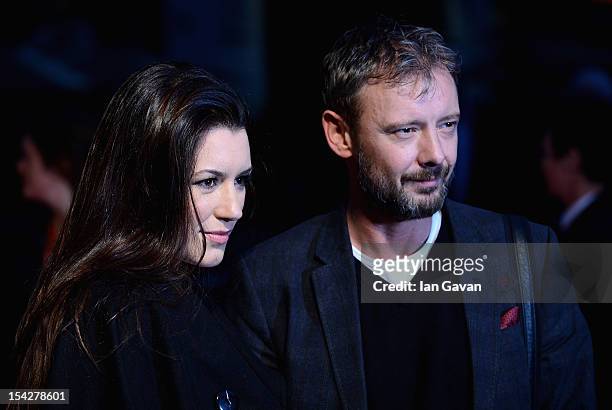 Actor John Simm and wife Kate Magowan attend the premiere of 'Everyday' during the 56th BFI London Film Festival at the Odeon West End on October 17,...