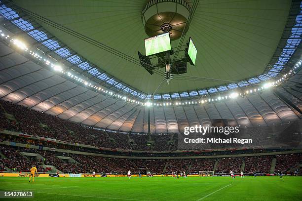 General view of the stadium during the FIFA 2014 World Cup Qualifier between Poland and England at the National Stadium on October 17, 2012 in...