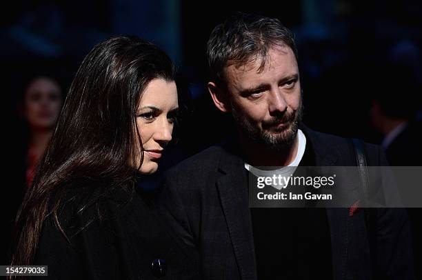 Actor John Simm and wife Kate Magowan attend the premiere of 'Everyday' during the 56th BFI London Film Festival at the Odeon West End on October 17,...