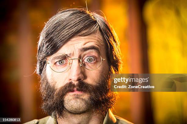 a doubtful old time explorer or adventurer - handlebar moustache stock pictures, royalty-free photos & images