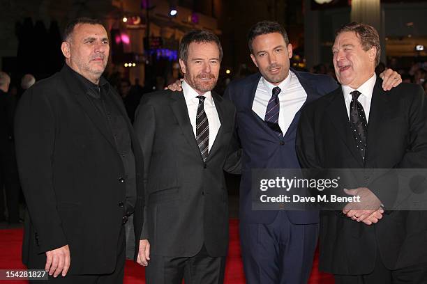 Graham King, Bryan Cranston, Ben Affleck and John Goodman arrive for the gala film premiere of 'Argo' during the 56th BFI London Film Festival at...