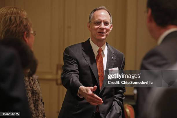 JetBlue CEO Dave Barger attends an Aero Club luncheon at the Captial Hilton October 17, 2012 in Washington, DC. Earlier this month, JetBlue commenced...