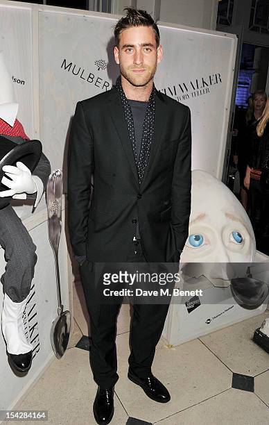 Oliver Jackson Cohen attends a private view of 'Tim Walker: Story Teller' supported by Mulberry at Somerset House on October 17, 2012 in London,...