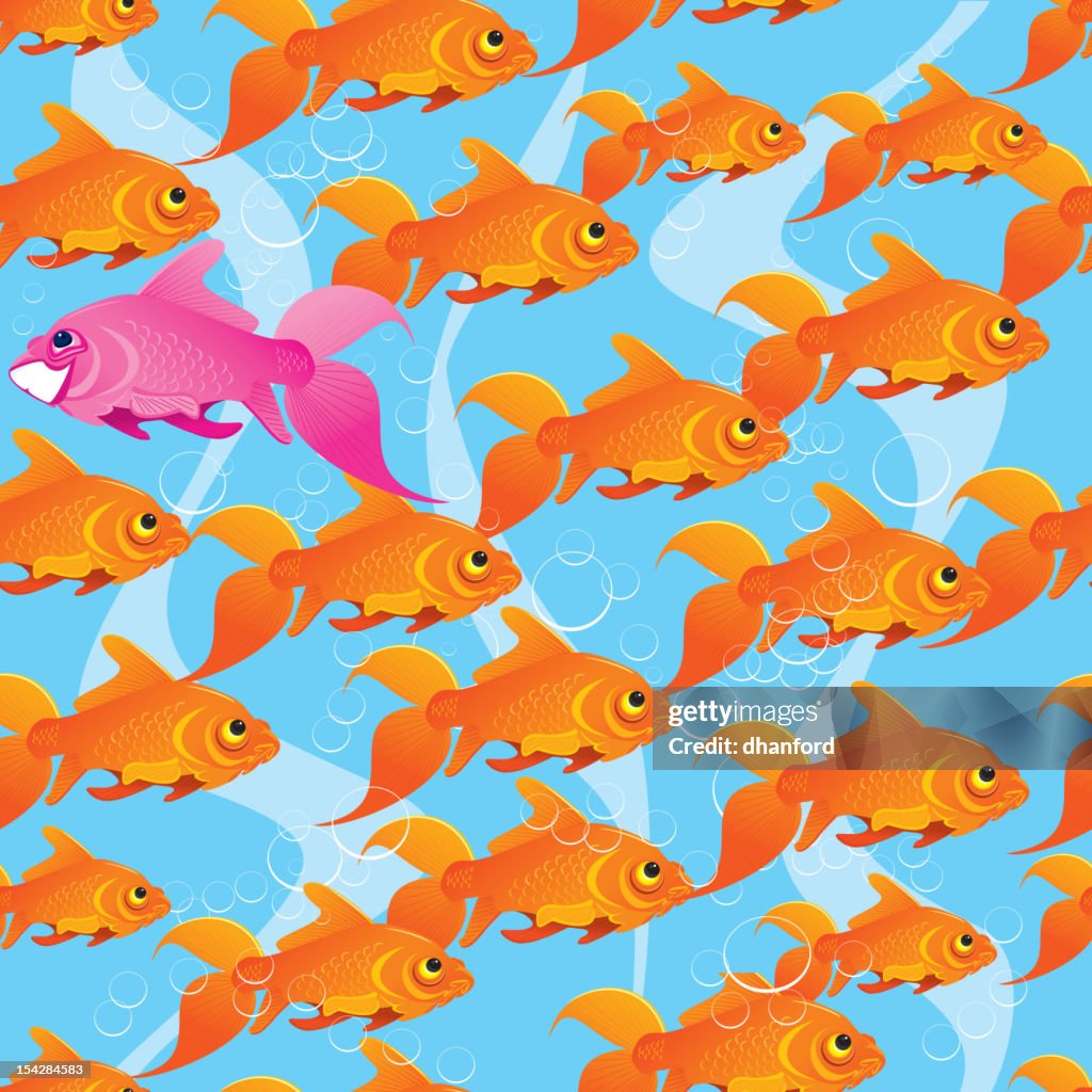 Goldfish Pattern Matching Goldfish Seamless Pattern Individuality High-Res Vector Graphic - Getty ...
