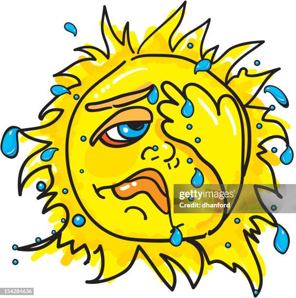 hot sun! - sweat stock illustrations