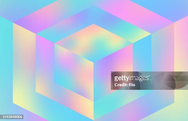 crystal cube gradient abstract background - crystal stock illustrations