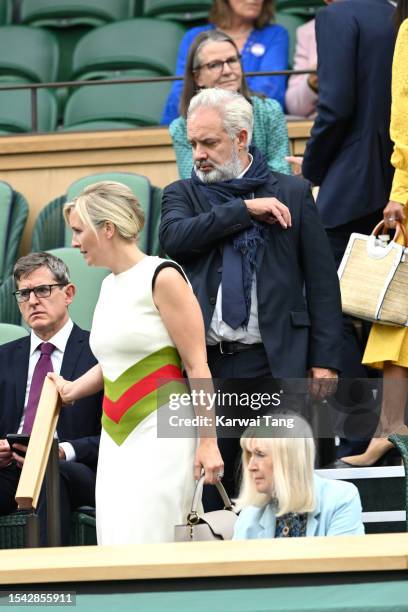Sam Mendes and Alison Balsom attend day twelve of the Wimbledon Tennis Championships at All England Lawn Tennis and Croquet Club on July 14, 2023 in...