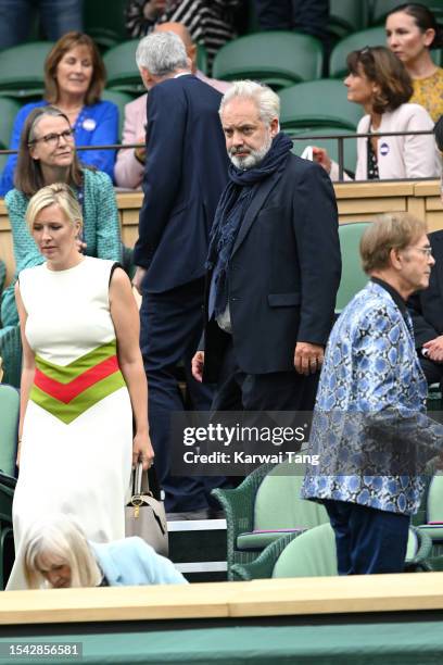 Sam Mendes and Alison Balsom attend day twelve of the Wimbledon Tennis Championships at All England Lawn Tennis and Croquet Club on July 14, 2023 in...