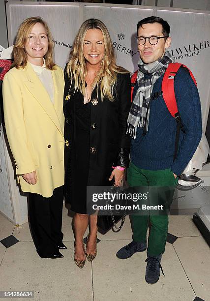Sarah Mower, Emma Hill and Erdem Moralioglu attend a private view of 'Tim Walker: Story Teller' supported by Mulberry at Somerset House on October...