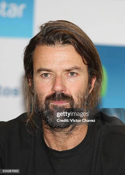 Singer Pau Dones of Jarabe de Palo attends a press conference to promote his concert at Centro Cultural Roberto Cantoral on October 16, 2012 in...