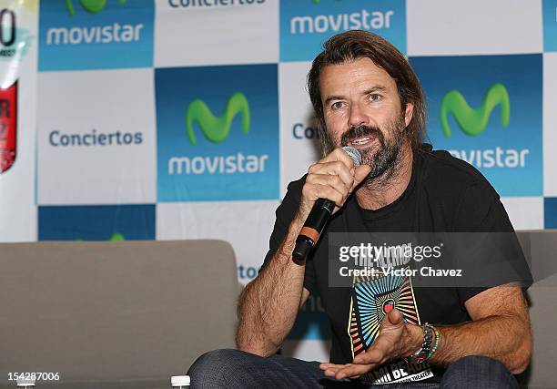 Singer Pau Dones of Jarabe de Palo attends a press conference to promote his concert at Centro Cultural Roberto Cantoral on October 16, 2012 in...