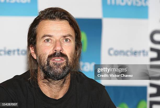 Singer Pau Dones of Jarabe de Palo attends a press conference to promote his concert at Centro Cultural Roberto Cantoral on October 16, 2012 in...