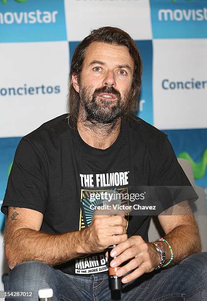 Singer Pau Dones of Jarabe de Palo attends a press conference to promote his concert at Centro Cultural Roberto Cantoral on October 16, 2012 in...