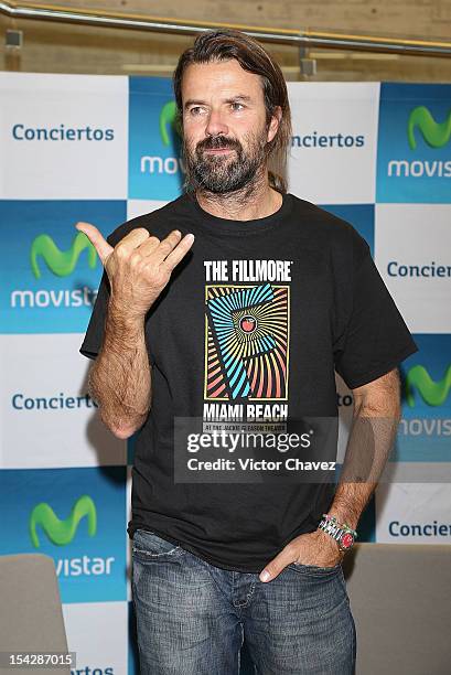 Singer Pau Dones of Jarabe de Palo attends a press conference to promote his concert at Centro Cultural Roberto Cantoral on October 16, 2012 in...