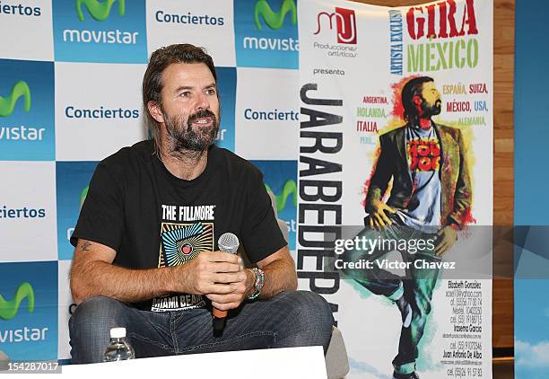 Singer Pau Dones of Jarabe de Palo attends a press conference to promote his concert at Centro Cultural Roberto Cantoral on October 16, 2012 in...