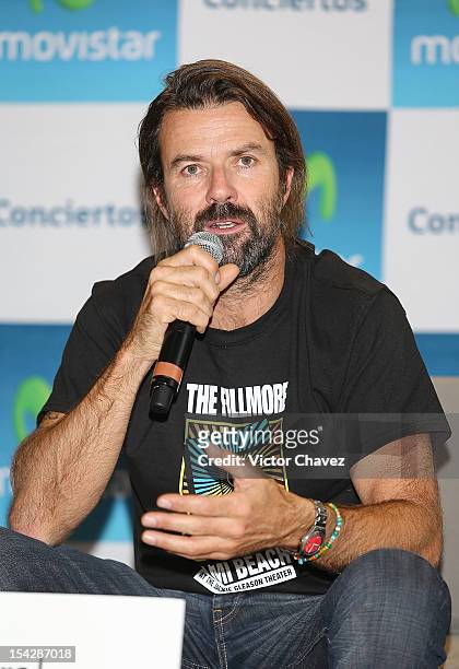 Singer Pau Dones of Jarabe de Palo attends a press conference to promote his concert at Centro Cultural Roberto Cantoral on October 16, 2012 in...