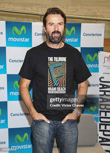 Singer Pau Dones of Jarabe de Palo attends a press conference to promote his concert at Centro Cultural Roberto Cantoral on October 16, 2012 in...