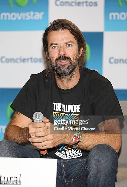 Singer Pau Dones of Jarabe de Palo attends a press conference to promote his concert at Centro Cultural Roberto Cantoral on October 16, 2012 in...