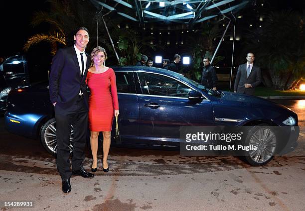 Zlatan Ibrahimovic and wife attend the Golden Foot Award 2012 ceremony at Monte Carlo Sporting Club on October 17, 2012 in Monte Carlo, Monaco.