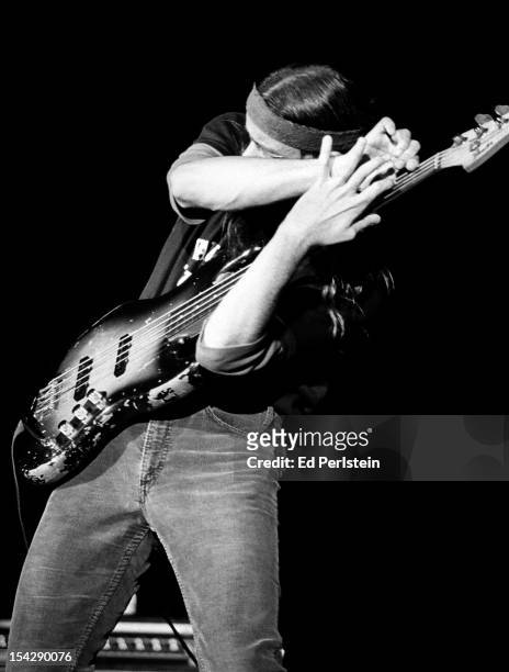 Jaco Pastorius performs with Weather Report at the Greek Theatre in May 1979 in Berkeley, California.